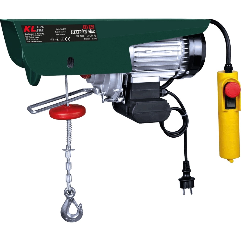 KLV125 500 Watt / 125 - 250 Kg / 10 -20 Metre Elektrikli Vinç
